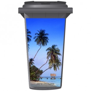 Palms On The Beach Wheelie Bin Sticker Panel